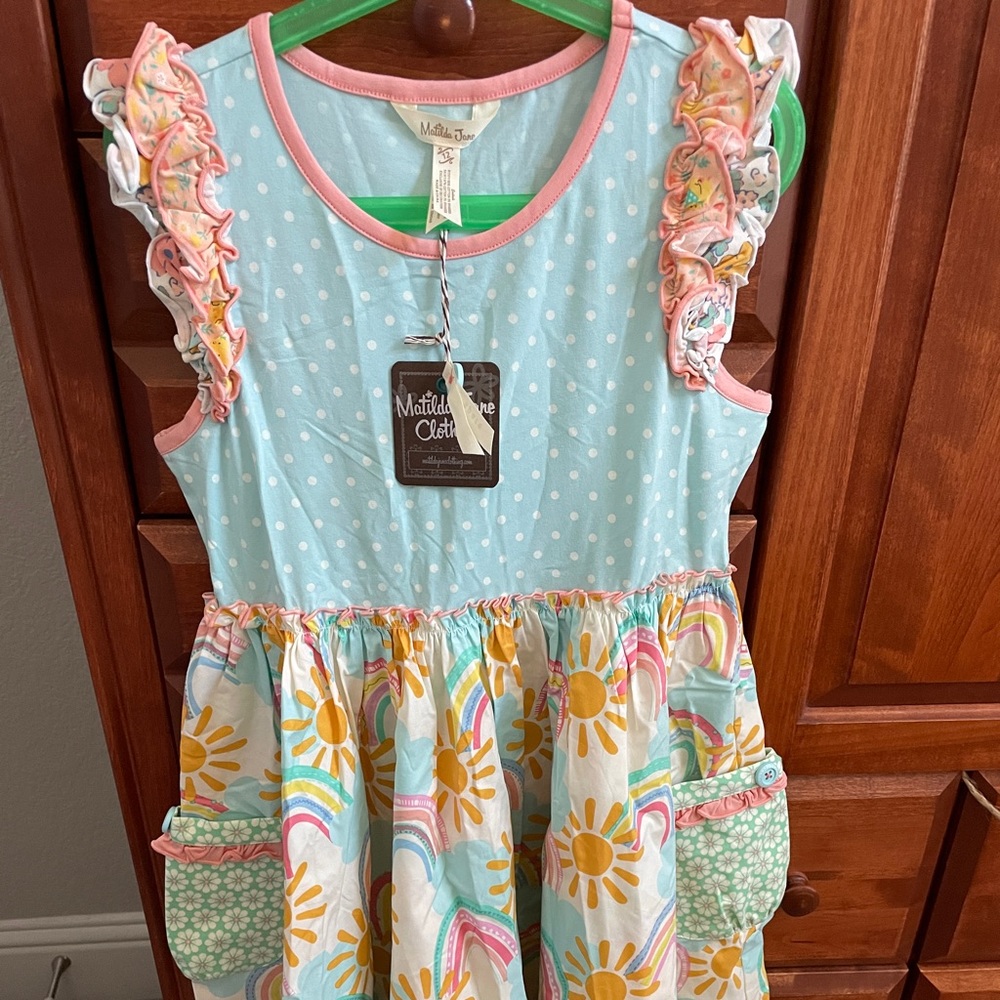Matilda Jane Girl size 12 rainbow way dress